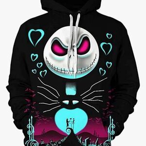 Nightmare Before Christmas Jack Skellington Hoodie Gothic Halloween Sweatshirt